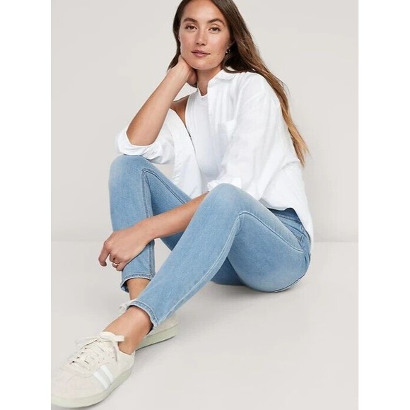 Old Navy Wow Super Skinny Jeggings Jeans Womens 2 Light Blue Pull On Stretch NEW - Picture 3 of 9